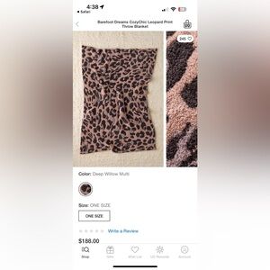 NWT: Barefoot Dreams leopard Print Blanket